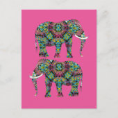  gedecormeerd Indiaas ellephant-ontwerp Briefkaart (Voorkant)