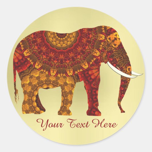  gedecormeerd Indiaas ellephant-ontwerp Ronde Sticker (Voorkant)