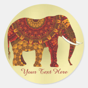  gedecormeerd Indiaas ellephant-ontwerp Ronde Sticker