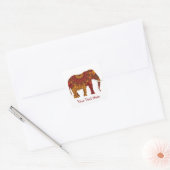 gedecormeerd Indiaas ellephant-ontwerp Vierkante Sticker (Envelop)