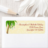 Gedecormeerd kerstbalkbaladres etiket (Insitu)