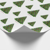 Gedecormeerd kerstboompapier met cadeautjes cadeaupapier (Hoek)