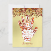  gedecormeerd Mehndi Henna Hand Design Kaart (Voorkant)