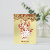  gedecormeerd Mehndi Henna Hand Design Kaart (Staand voorkant)