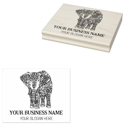 Gedecormeerd olifant, aangepaste zaken, groot rubberstempel (Gestempeld)