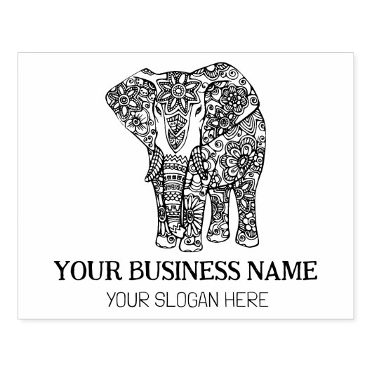 Gedecormeerd olifant, aangepaste zaken, groot rubberstempel (Afrduk)