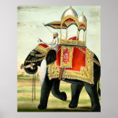  gedecormeerd olifant met howdah schilderen poster (Voorkant)