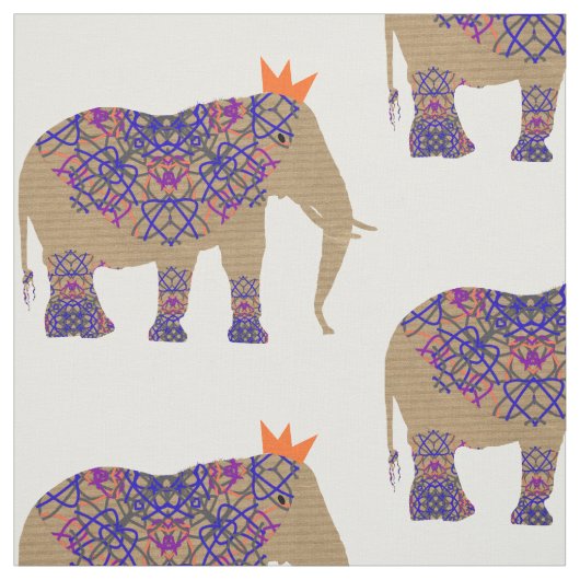 Gedecormeerd olifant-syndroom Whimsy Fun Stof (Swatch)