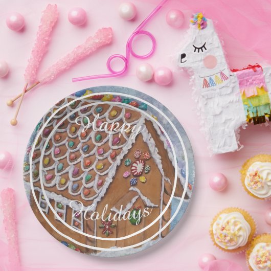 Gedecormeerd ontbijtkoek Gelukkig feestfeest Papieren Bordje (Feest)