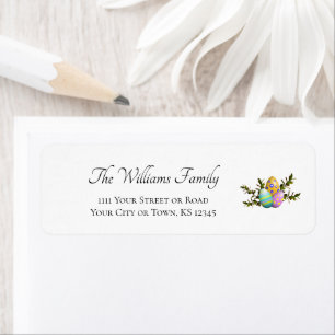 Gedecormeerd paaseieren kleurig terugkeeradres etiket