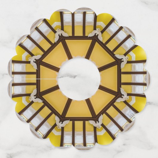 Gedecormeerd plafond op het station van Tokio Wijnglaslabel (Achterkant)