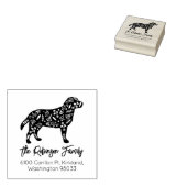 Gedecormeerd Retouradres van de Labrador-familie Rubberstempel (Gestempeld)