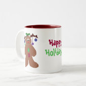 Gedecormeerd tandbrood Man Tweekleurige Koffiemok (Voorkant links)