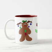 Gedecormeerd tandbrood Man Tweekleurige Koffiemok (Links)