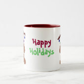 Gedecormeerd tandbrood Man Tweekleurige Koffiemok (Center)