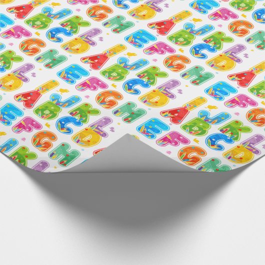 Gedecormeerde ABC-set, letters A-L Cadeaupapier (Hoek)