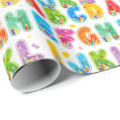 Gedecormeerde ABC-set, letters A-L Cadeaupapier (Rol Hoek)