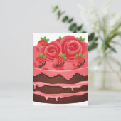Gedecormeerde ChocolaatCake Briefkaart (Staand voorkant)