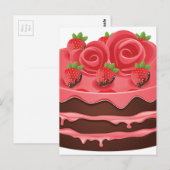 Gedecormeerde ChocolaatCake Briefkaart (Voorkant / Achterkant)