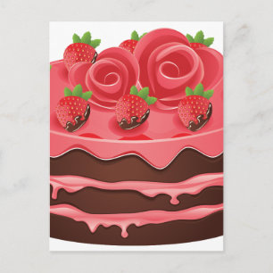 Gedecormeerde ChocolaatCake Briefkaart