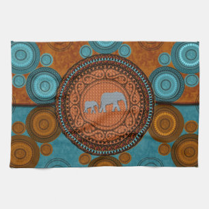 Gedecormeerde Elephants Kitchen Towel Theedoek