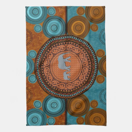 Gedecormeerde Elephants Kitchen Towel Theedoek (Verticaal)
