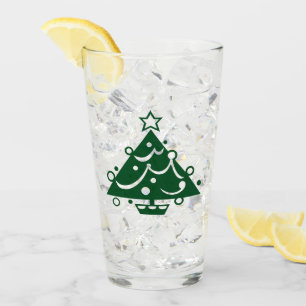 Gedecormeerde Green Kerstboom Illustratie op Glas