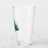Gedecormeerde groene kerstboom Illustratie op Glas (Links)