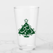 Gedecormeerde groene kerstboom Illustratie op Glas (Voorkant)