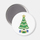 Gedecormeerde kerstboom, 8-bits videogame Style Ma Magneet (Voorkant / Achterkant)