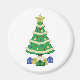 Gedecormeerde kerstboom, 8-bits videogame Style Ma Magneet