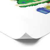 Gedecormeerde kerstboom, 8-bits videogame Style Po Poster (Hoek)
