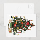  gedecormeerde kerstboom aankondigingskaart (Voorkant / Achterkant)