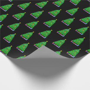 Gedecormeerde kerstboom + cadeaus cadeaupapier