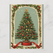  gedecormeerde kerstboom feestdagenkaart (Voorkant)