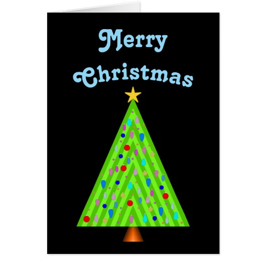 Gedecormeerde kerstboom + prettige kerst (Voorkant)