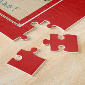  gedecormeerde kerstboom rood legpuzzel (Zijkant)