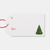 Gedecormeerde kerstboom Zure kerstcadeautjes Label Cadeaulabel (Achterkant Horizontaal)