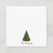 Gedecormeerde kerstboom Zure kerstcadeautjes Label Informatiekaartje (Achterkant)