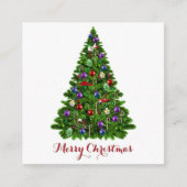 Gedecormeerde kerstboom Zure kerstcadeautjes Label Informatiekaartje (Voorkant)