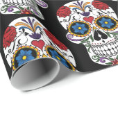 Gedecormeerde menselijke schedel Art Thunder_Cove Cadeaupapier (Rol Hoek)