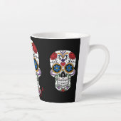 Gedecormeerde menselijke schedel Art Thunder_Cove Latte Mok (Rechts)