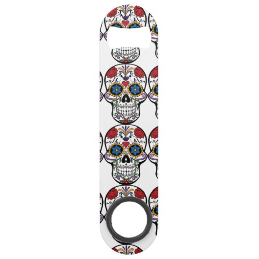 Gedecormeerde menselijke schedel Art Thunder_Cove Speed Flessenopener (Achterkant)