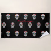 Gedecormeerde menselijke schedel Art Thunder_Cove Strandlaken (Voorkant)