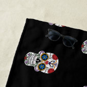 Gedecormeerde menselijke schedel Art Thunder_Cove Strandlaken (In situ)