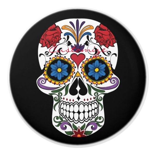 Gedecormeerde menselijke vaardigheden Art Thunder_ Keramische Knop (Voorkant)