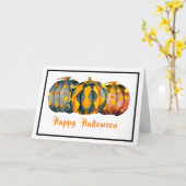 Gedecormeerde pompoenen Halloween  Kaart (Gele Bloem)