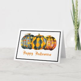 Gedecormeerde pompoenen Halloween Kaart