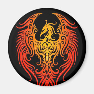 Gedecormeerde tribale Phoenix Magneet