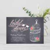 Gedecormeerde vogelkooi Bridal Shower Invitation Kaart (Staand voorkant)